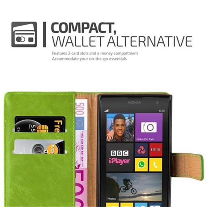 Cadorabo Hülle kompatibel mit Nokia Lumia 1020 Schutzhülle mit Magnetverschluss, Standfunktion und Kartenfach