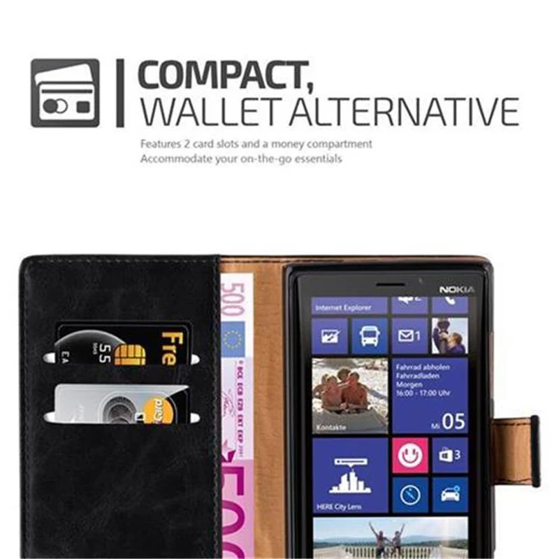 Cadorabo Hülle kompatibel mit Nokia Lumia 920 Schutzhülle mit Magnetverschluss, Standfunktion und Kartenfach