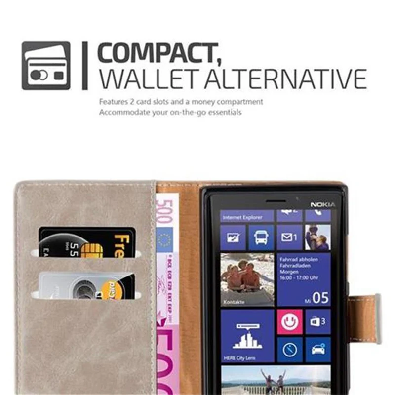 Cadorabo Hülle kompatibel mit Nokia Lumia 920 Schutzhülle mit Magnetverschluss, Standfunktion und Kartenfach