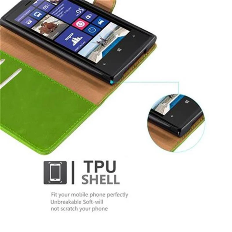 Cadorabo Hülle kompatibel mit Nokia Lumia 920 Schutzhülle mit Magnetverschluss, Standfunktion und Kartenfach
