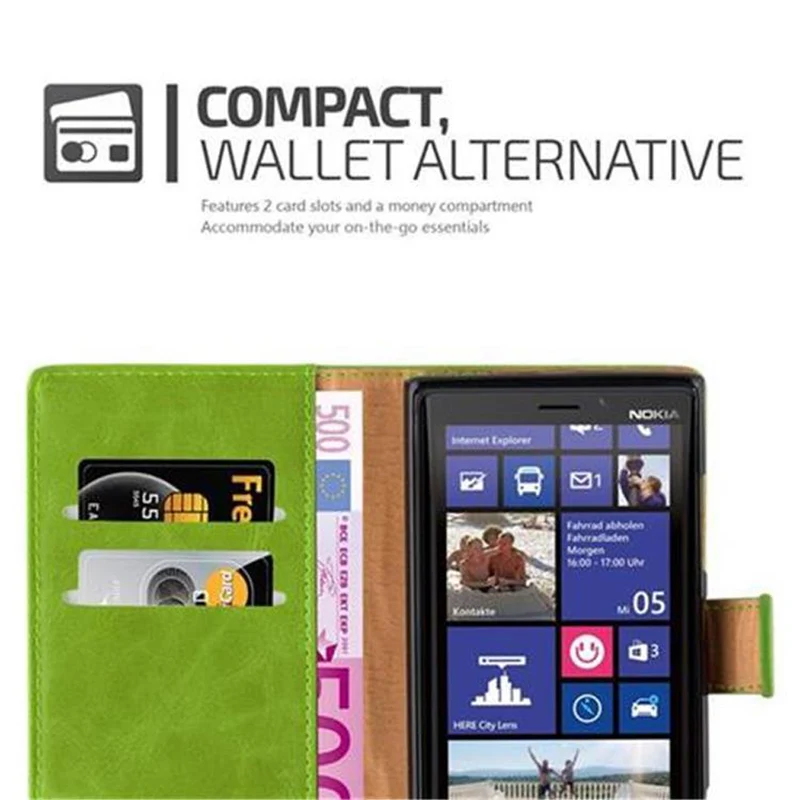 Cadorabo Hülle kompatibel mit Nokia Lumia 920 Schutzhülle mit Magnetverschluss, Standfunktion und Kartenfach