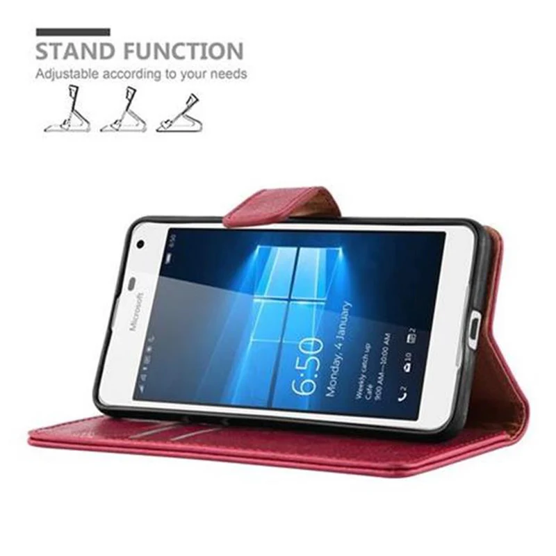 Cadorabo Hülle kompatibel mit Nokia Lumia 650 Schutzhülle mit Magnetverschluss, Standfunktion und Kartenfach