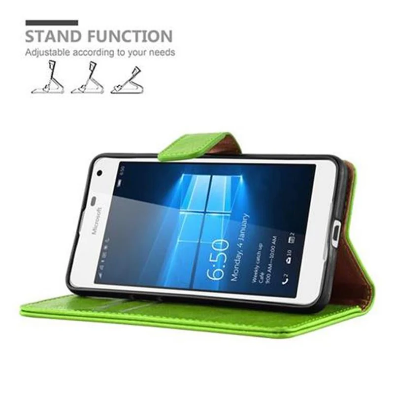 Cadorabo Hülle kompatibel mit Nokia Lumia 650 Schutzhülle mit Magnetverschluss, Standfunktion und Kartenfach