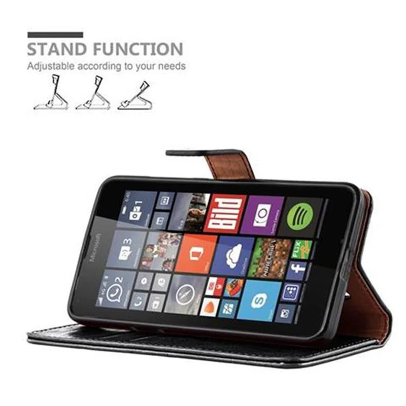 Cadorabo Hülle kompatibel mit Nokia Lumia 640 Schutzhülle mit Magnetverschluss, Standfunktion und Kartenfach