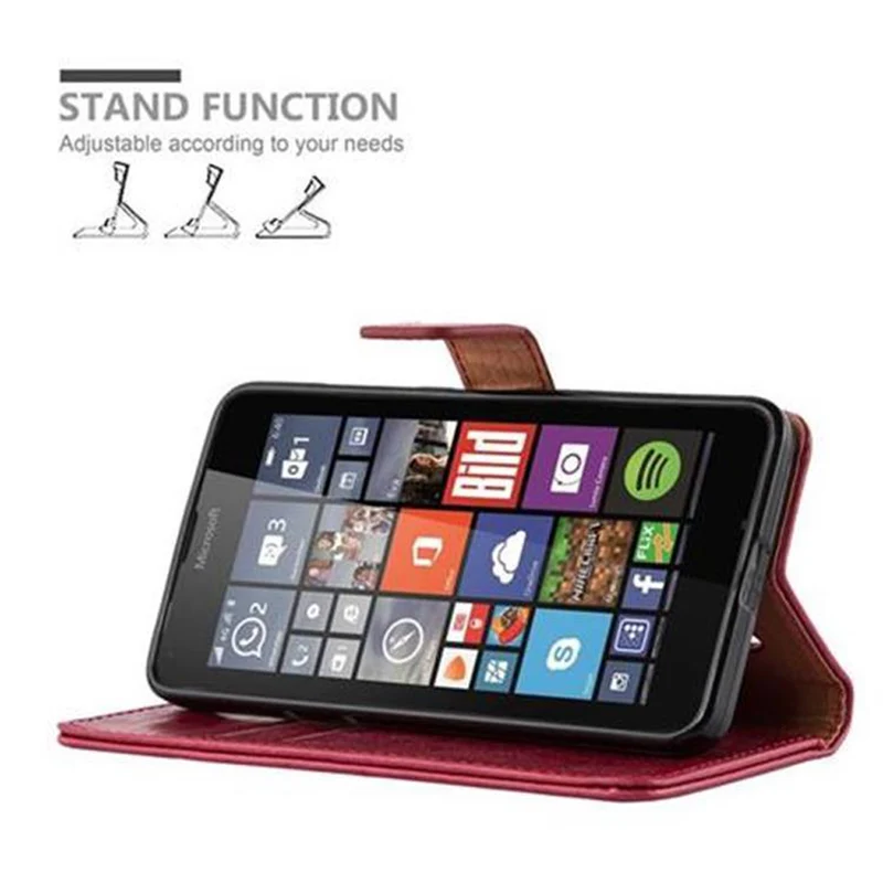 Cadorabo Hülle kompatibel mit Nokia Lumia 640 Schutzhülle mit Magnetverschluss, Standfunktion und Kartenfach