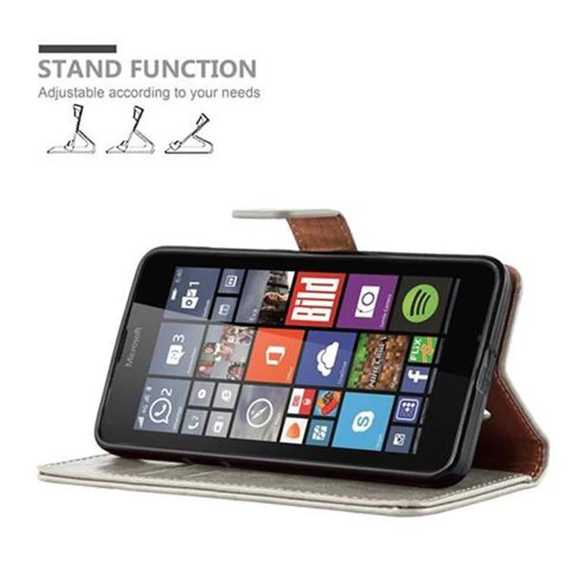 Cadorabo Hülle kompatibel mit Nokia Lumia 640 Schutzhülle mit Magnetverschluss, Standfunktion und Kartenfach