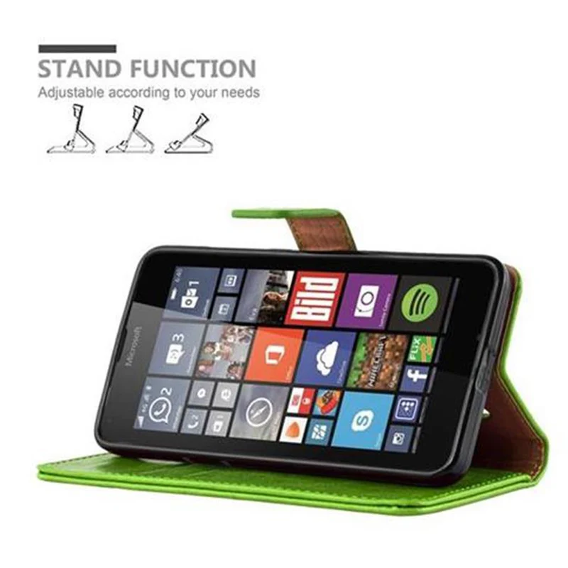 Cadorabo Hülle kompatibel mit Nokia Lumia 640 Schutzhülle mit Magnetverschluss, Standfunktion und Kartenfach