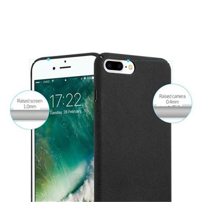 Cadorabo Hülle kompatibel mit Apple iPhone 7 PLUS / 7S PLUS / 8 PLUS Hard Case Schutzhülle in Frosted Optik gegen Kratzer und Stöße