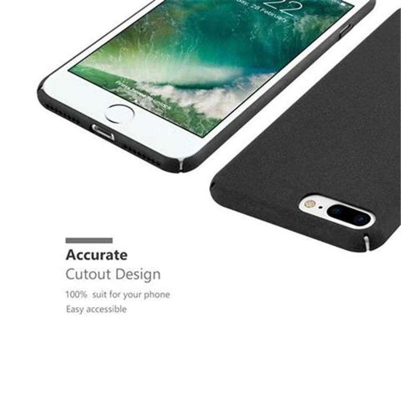 Cadorabo Hülle kompatibel mit Apple iPhone 7 PLUS / 7S PLUS / 8 PLUS Hard Case Schutzhülle in Frosted Optik gegen Kratzer und Stöße