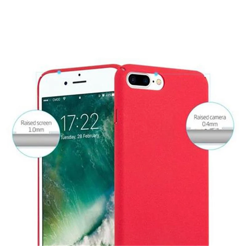 Cadorabo Hülle kompatibel mit Apple iPhone 7 PLUS / 7S PLUS / 8 PLUS Hard Case Schutzhülle in Frosted Optik gegen Kratzer und Stöße