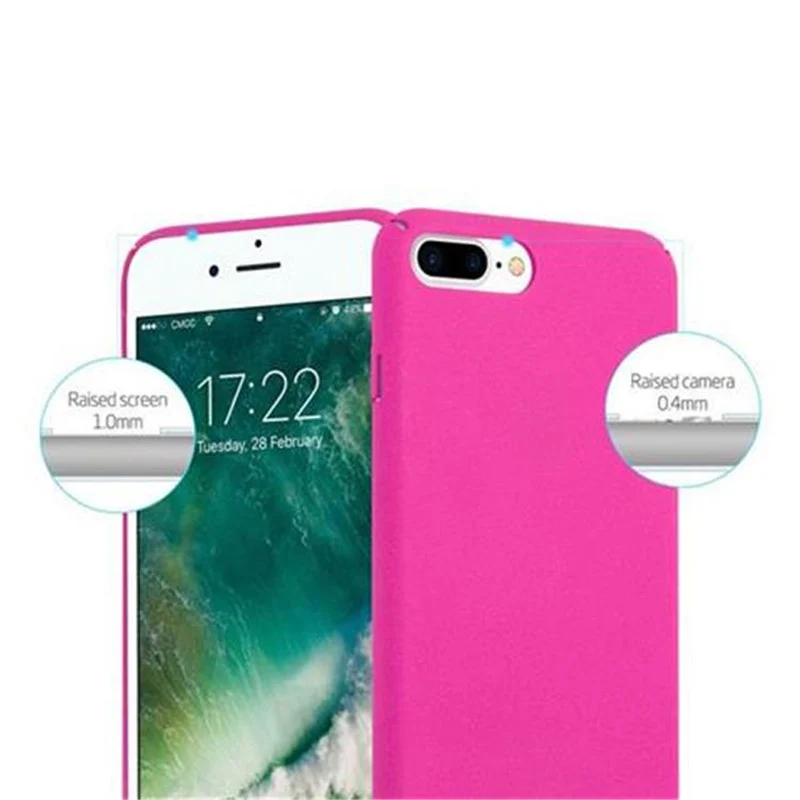 Cadorabo Hülle kompatibel mit Apple iPhone 7 PLUS / 7S PLUS / 8 PLUS Hard Case Schutzhülle in Frosted Optik gegen Kratzer und Stöße