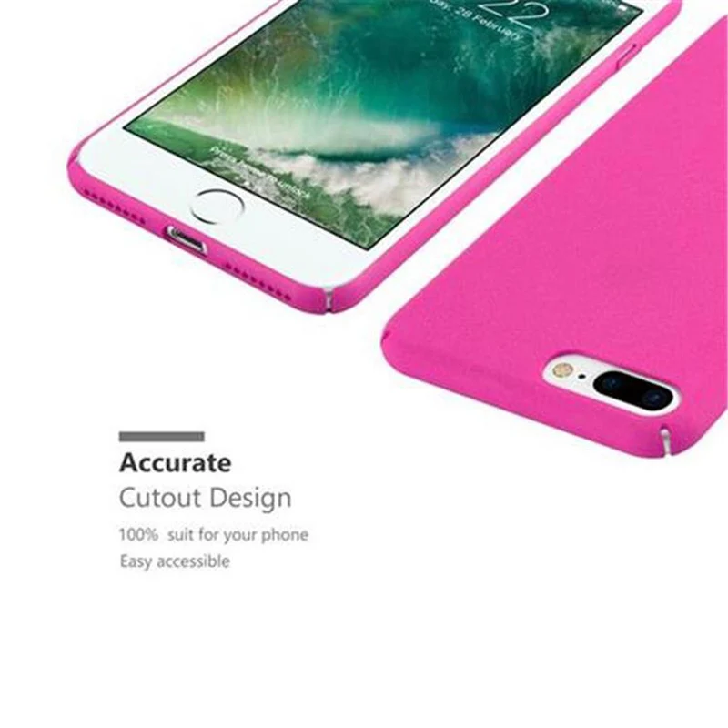 Cadorabo Hülle kompatibel mit Apple iPhone 7 PLUS / 7S PLUS / 8 PLUS Hard Case Schutzhülle in Frosted Optik gegen Kratzer und Stöße
