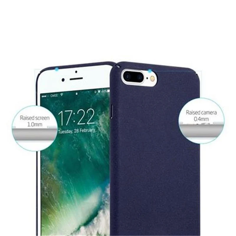 Cadorabo Hülle kompatibel mit Apple iPhone 7 PLUS / 7S PLUS / 8 PLUS Hard Case Schutzhülle in Frosted Optik gegen Kratzer und Stöße