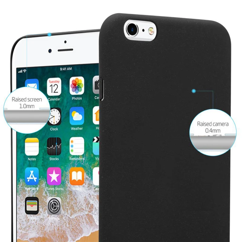 Cadorabo Hülle kompatibel mit Apple iPhone 6 PLUS / 6S PLUS Hard Case Schutzhülle in Frosted Optik gegen Kratzer und Stöße