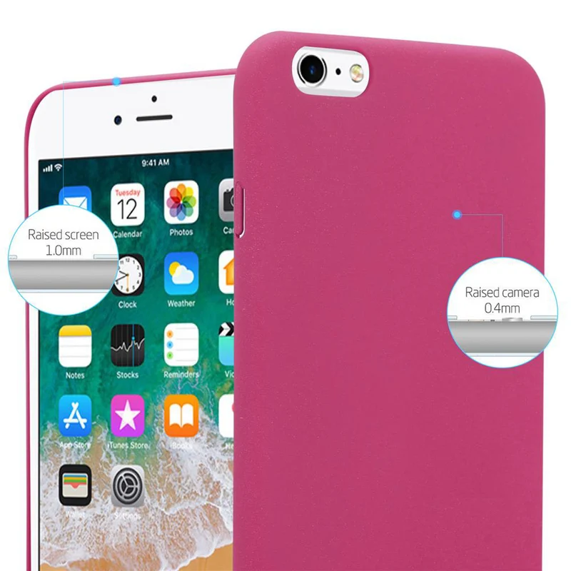 Cadorabo Hülle kompatibel mit Apple iPhone 6 PLUS / 6S PLUS Hard Case Schutzhülle in Frosted Optik gegen Kratzer und Stöße