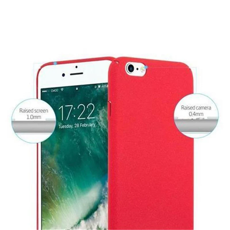 Cadorabo Hülle kompatibel mit Apple iPhone 6 / 6S Hard Case Schutzhülle in Frosted Optik gegen Kratzer und Stöße
