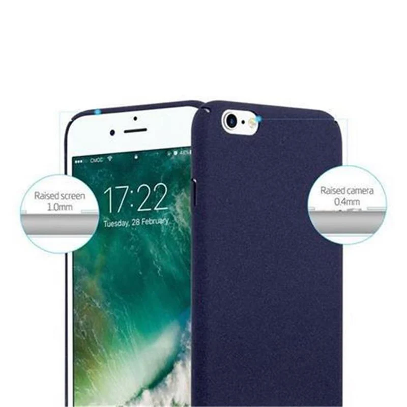 Cadorabo Hülle kompatibel mit Apple iPhone 6 / 6S Hard Case Schutzhülle in Frosted Optik gegen Kratzer und Stöße