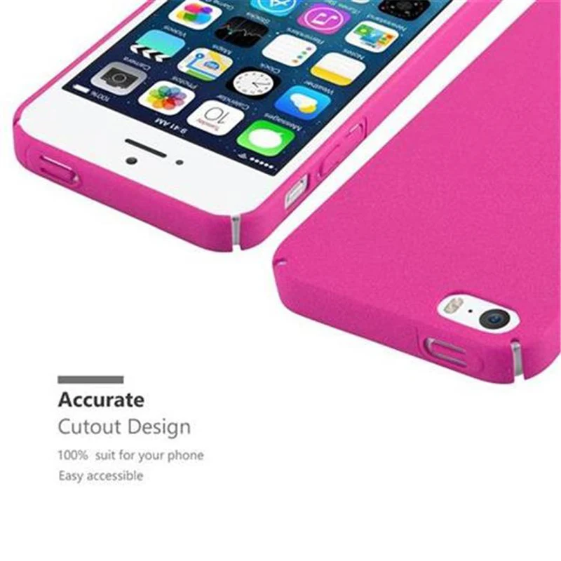 Cadorabo Hülle kompatibel mit Apple iPhone 5 / 5S / SE 2016 Hard Case Schutzhülle in Frosted Optik gegen Kratzer und Stöße