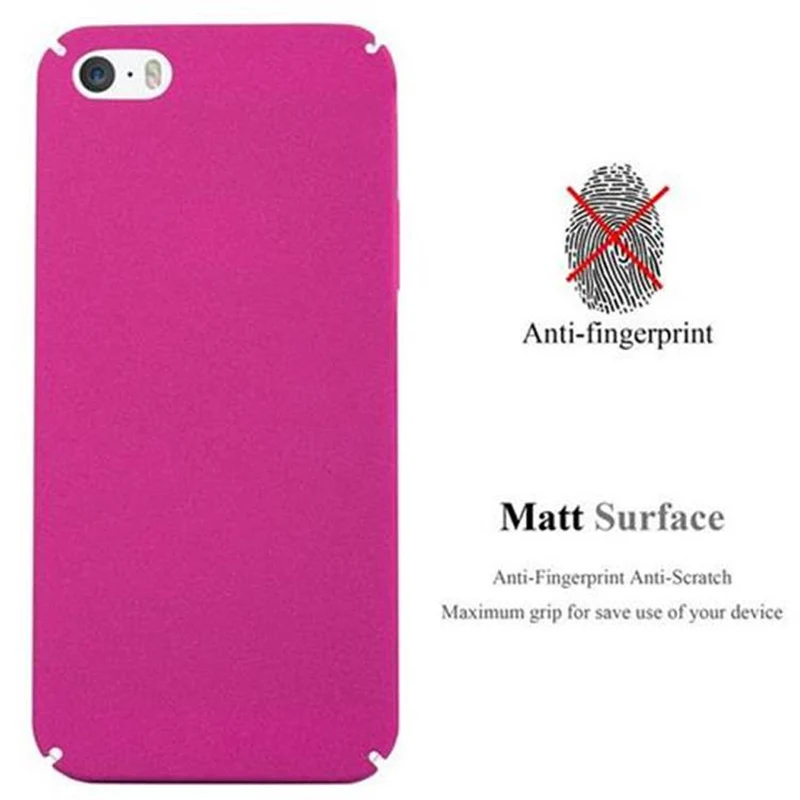 Cadorabo Hülle kompatibel mit Apple iPhone 5 / 5S / SE 2016 Hard Case Schutzhülle in Frosted Optik gegen Kratzer und Stöße