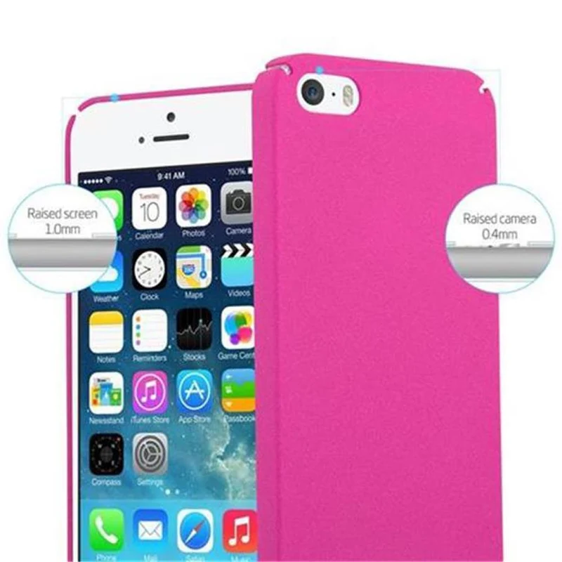 Cadorabo Hülle kompatibel mit Apple iPhone 5 / 5S / SE 2016 Hard Case Schutzhülle in Frosted Optik gegen Kratzer und Stöße