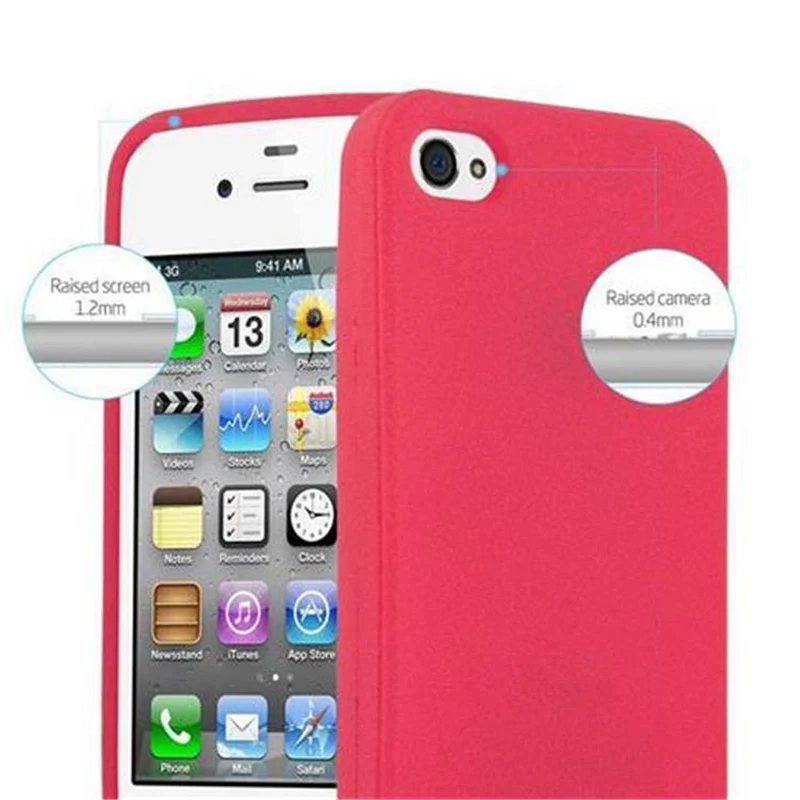 Cadorabo Hülle kompatibel mit Apple iPhone 4 / 4S Hard Case Schutzhülle in Frosted Optik gegen Kratzer und Stöße