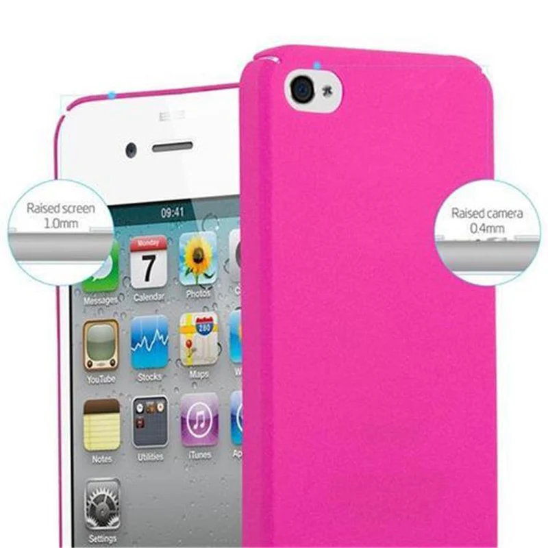 Cadorabo Hülle kompatibel mit Apple iPhone 4 / 4S Hard Case Schutzhülle in Frosted Optik gegen Kratzer und Stöße