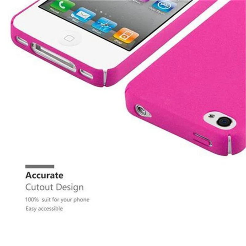 Cadorabo Hülle kompatibel mit Apple iPhone 4 / 4S Hard Case Schutzhülle in Frosted Optik gegen Kratzer und Stöße