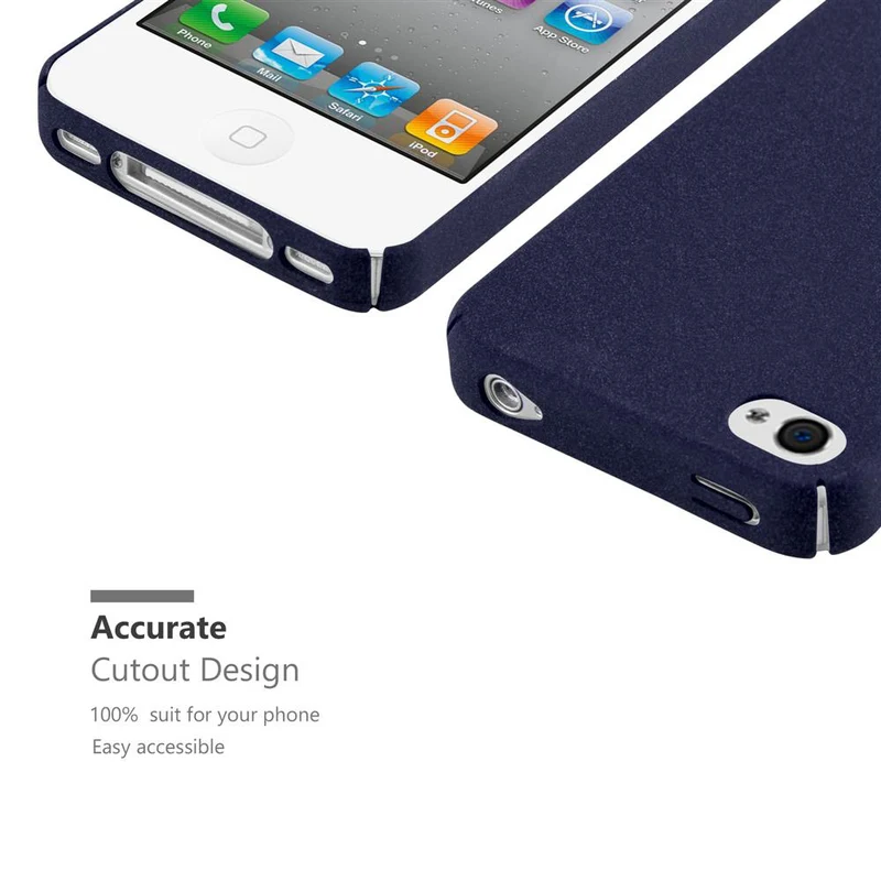 Cadorabo Hülle kompatibel mit Apple iPhone 4 / 4S Hard Case Schutzhülle in Frosted Optik gegen Kratzer und Stöße