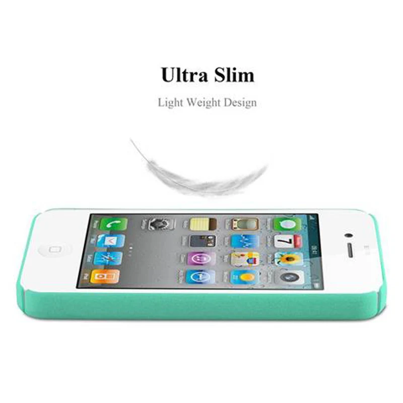Cadorabo Hülle kompatibel mit Apple iPhone 4 / 4S Hard Case Schutzhülle in Frosted Optik gegen Kratzer und Stöße