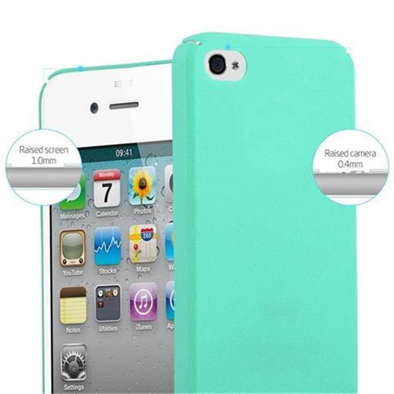Cadorabo Hülle kompatibel mit Apple iPhone 4 / 4S Hard Case Schutzhülle in Frosted Optik gegen Kratzer und Stöße