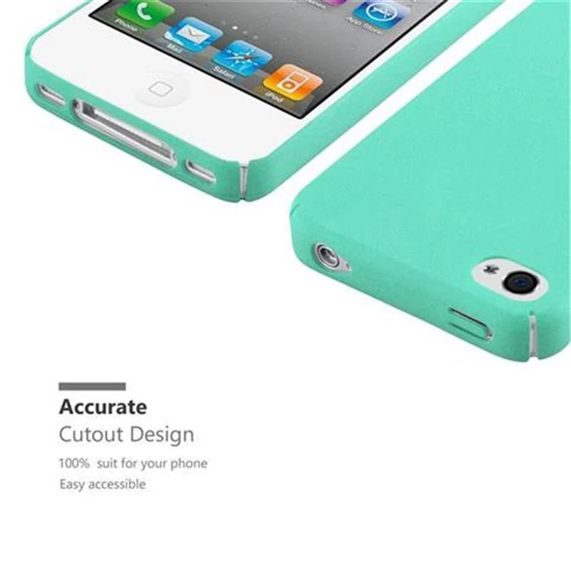 Cadorabo Hülle kompatibel mit Apple iPhone 4 / 4S Hard Case Schutzhülle in Frosted Optik gegen Kratzer und Stöße