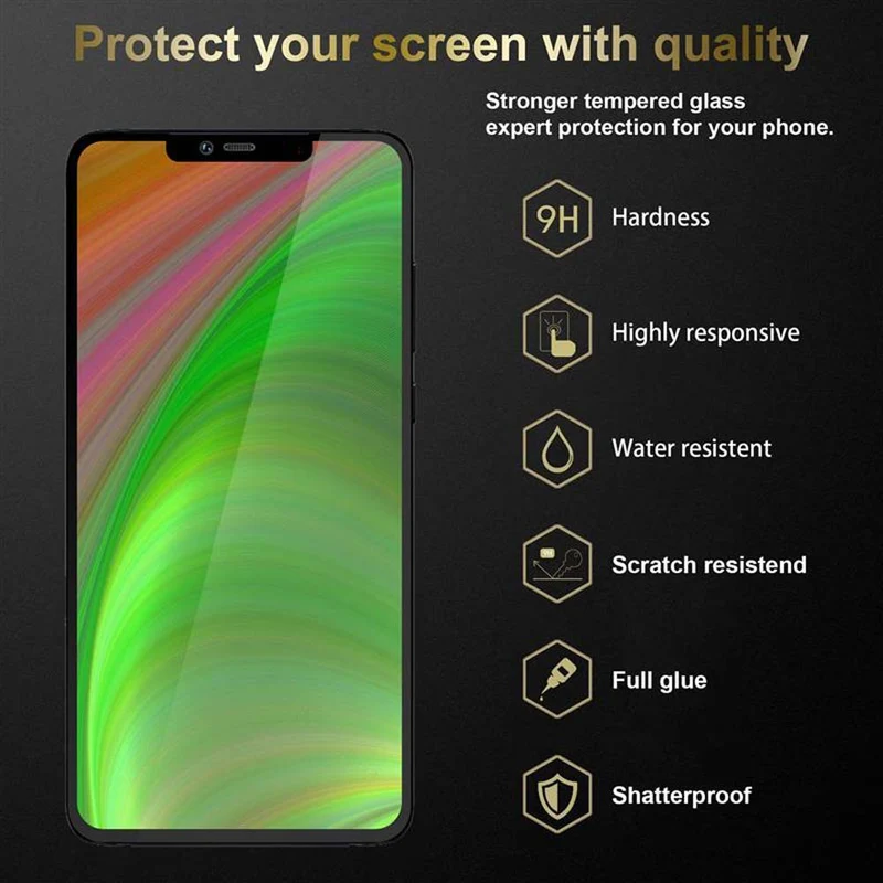 Cadorabo Vollbild Panzer Folie kompatibel mit Huawei MATE 20 PRO - Schutzfolie Gehärtetes (Tempered) Display-Schutzglas in 9H Härte mit 3D Touch