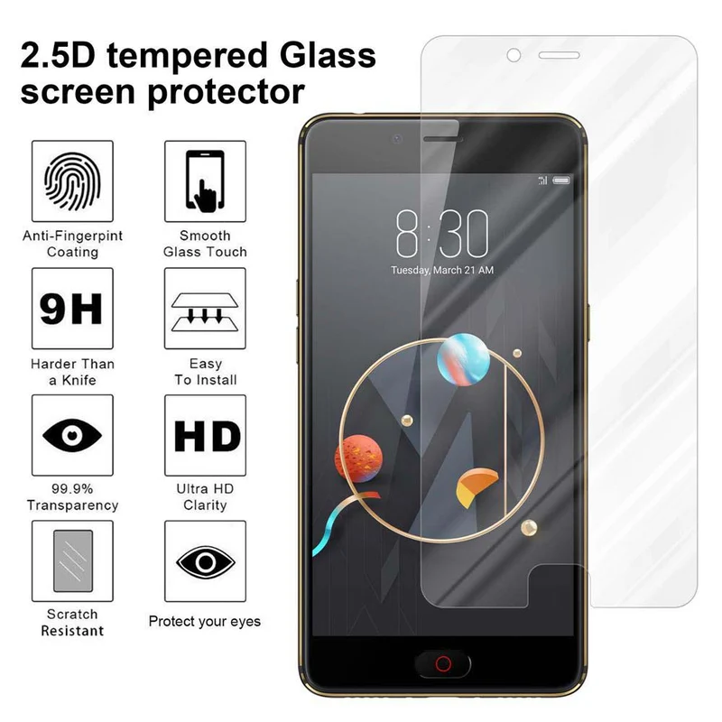 Cadorabo Panzer Folie kompatibel mit ZTE Nubia N2 - Schutzfolie Gehärtetes (Tempered) Display-Schutzglas in 9H Härte mit 3D Touch Kompatibilität