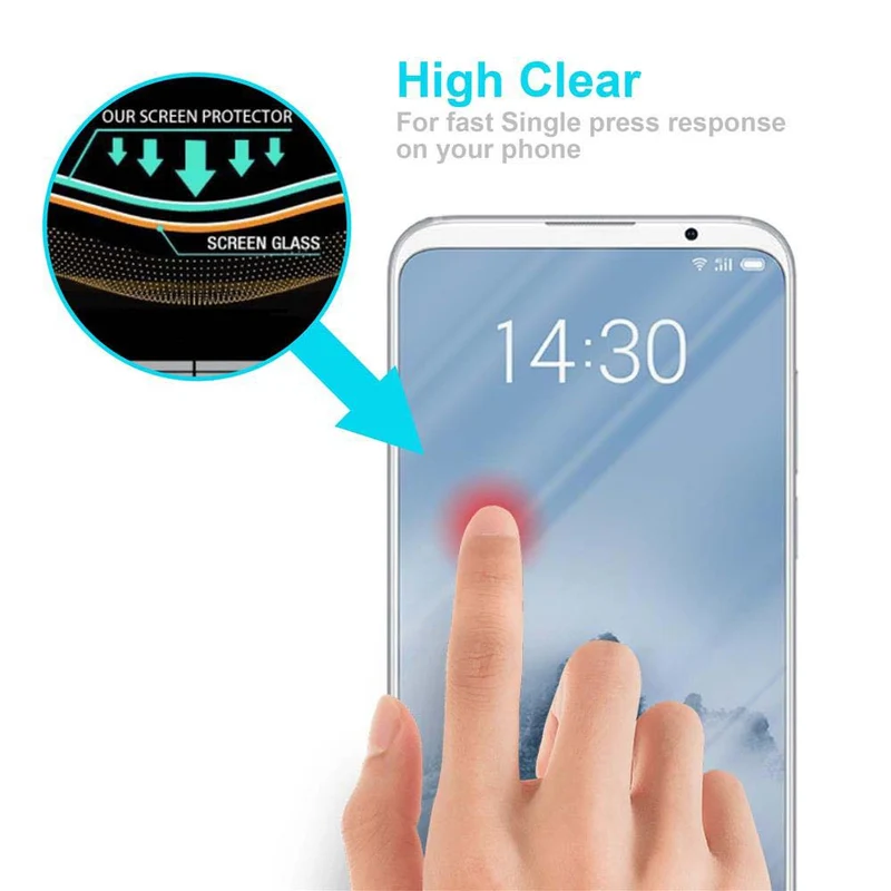 Cadorabo Panzer Folie kompatibel mit MEIZU 16TH - Schutzfolie Gehärtetes (Tempered) Display-Schutzglas in 9H Härte mit 3D Touch Kompatibilität