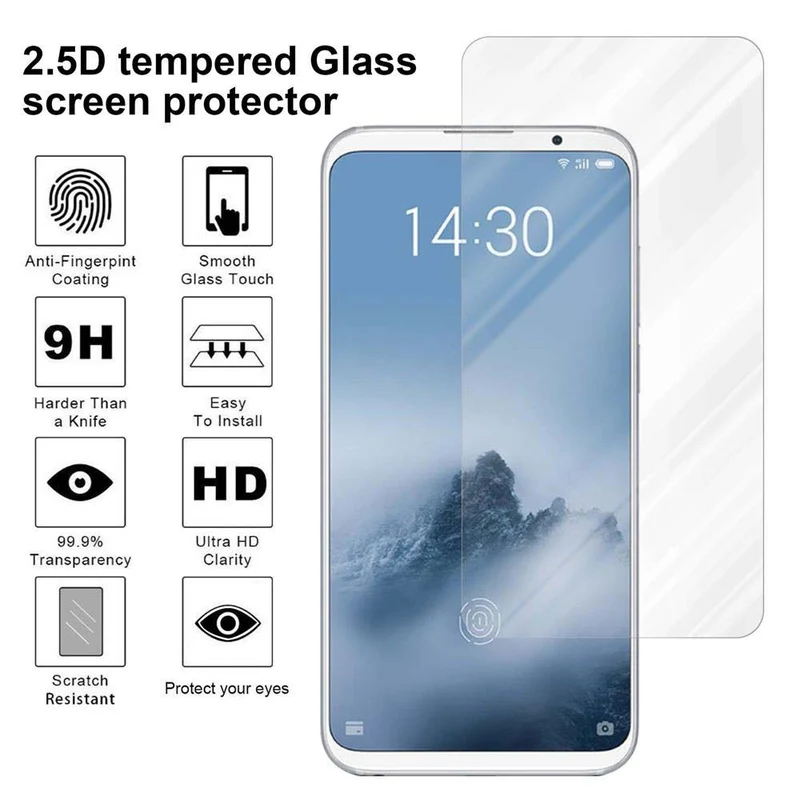 Cadorabo Panzer Folie kompatibel mit MEIZU 16TH - Schutzfolie Gehärtetes (Tempered) Display-Schutzglas in 9H Härte mit 3D Touch Kompatibilität