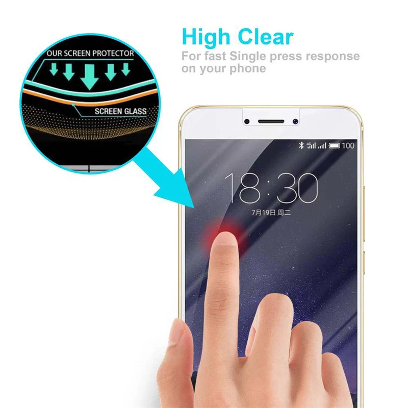 Cadorabo Panzer Folie kompatibel mit MEIZU MX6 - Schutzfolie Gehärtetes (Tempered) Display-Schutzglas in 9H Härte mit 3D Touch Kompatibilität