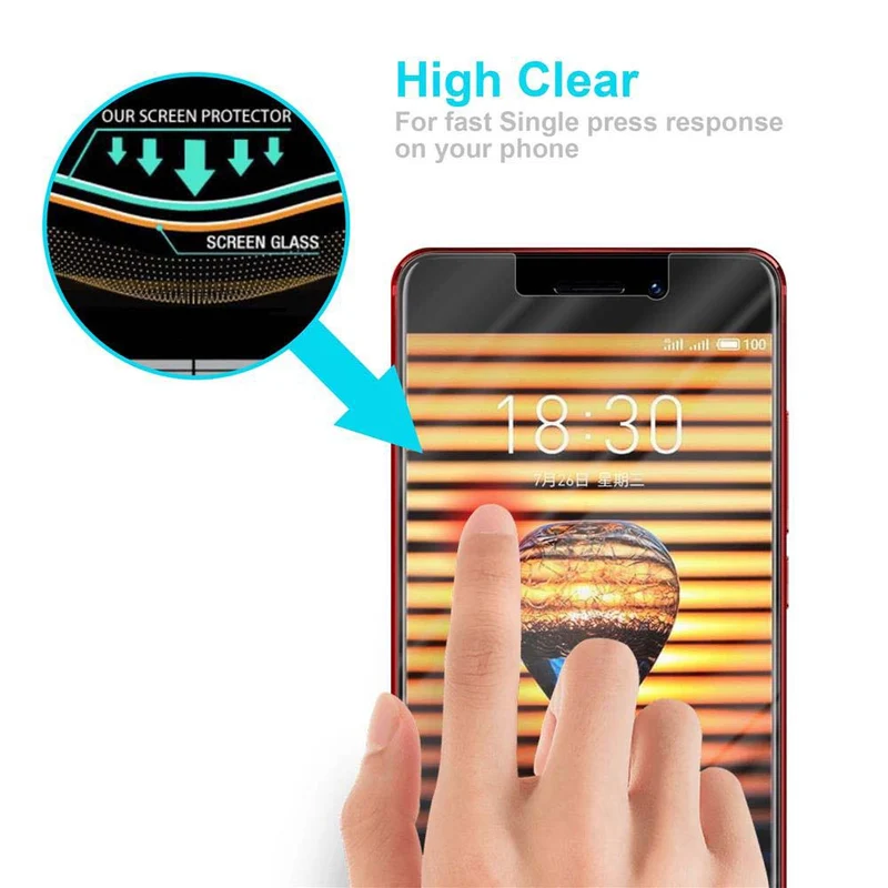 Cadorabo Panzer Folie kompatibel mit MEIZU PRO 7 - Schutzfolie Gehärtetes (Tempered) Display-Schutzglas in 9H Härte mit 3D Touch Kompatibilität