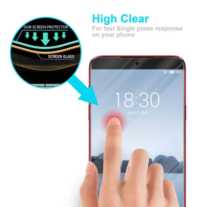 Cadorabo Panzer Folie kompatibel mit MEIZU 15 LITE - Schutzfolie Gehärtetes (Tempered) Display-Schutzglas in 9H Härte mit 3D Touch Kompatibilität