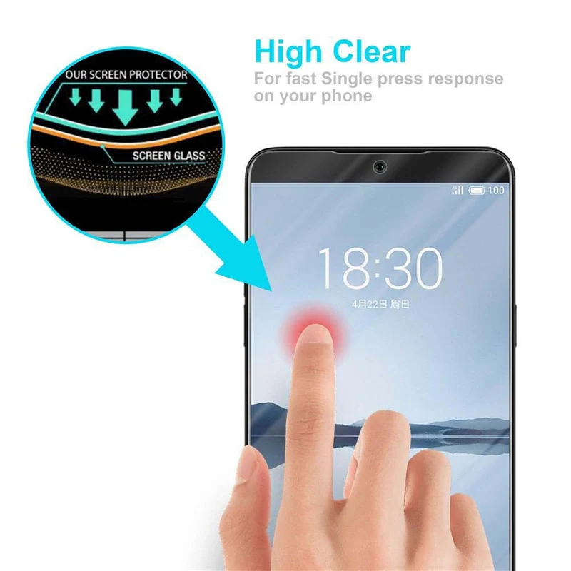 Cadorabo Panzer Folie kompatibel mit MEIZU 15 - Schutzfolie Gehärtetes (Tempered) Display-Schutzglas in 9H Härte mit 3D Touch Kompatibilität