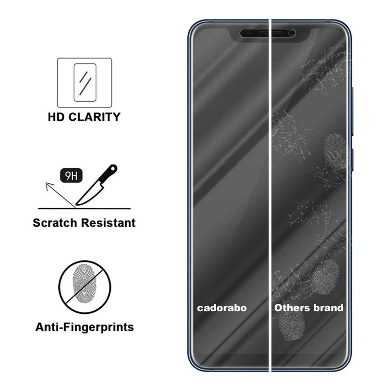 Cadorabo Panzer Folie kompatibel mit ZTE Axon 9 PRO - Schutzfolie Gehärtetes (Tempered) Display-Schutzglas in 9H Härte mit 3D Touch Kompatibilität