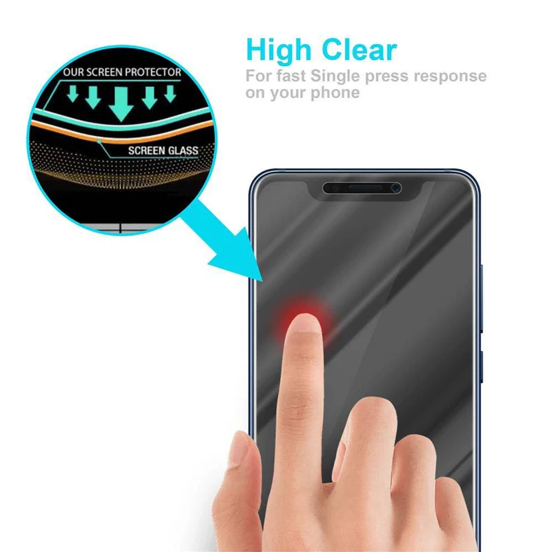 Cadorabo Panzer Folie kompatibel mit ZTE Axon 9 PRO - Schutzfolie Gehärtetes (Tempered) Display-Schutzglas in 9H Härte mit 3D Touch Kompatibilität
