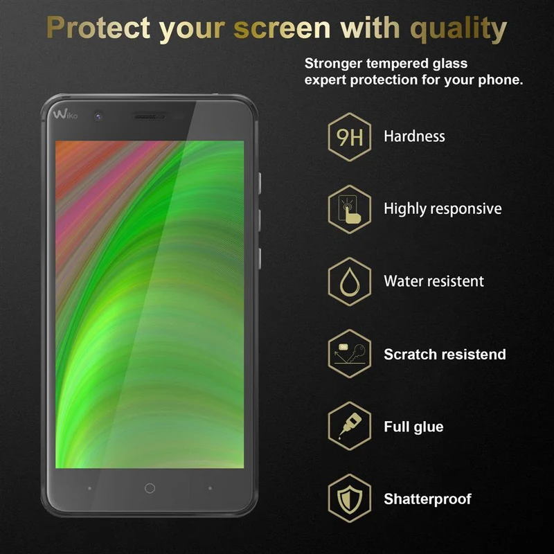 Cadorabo Panzer Folie kompatibel mit WIKO HARRY 3 - Schutzfolie Gehärtetes (Tempered) Display-Schutzglas in 9H Härte mit 3D Touch Kompatibilität