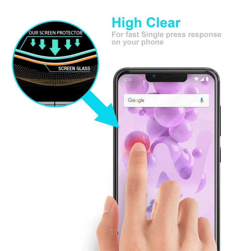 Cadorabo Panzer Folie kompatibel mit WIKO VIEW 2 GO - Schutzfolie Gehärtetes (Tempered) Display-Schutzglas in 9H Härte mit 3D Touch Kompatibilität