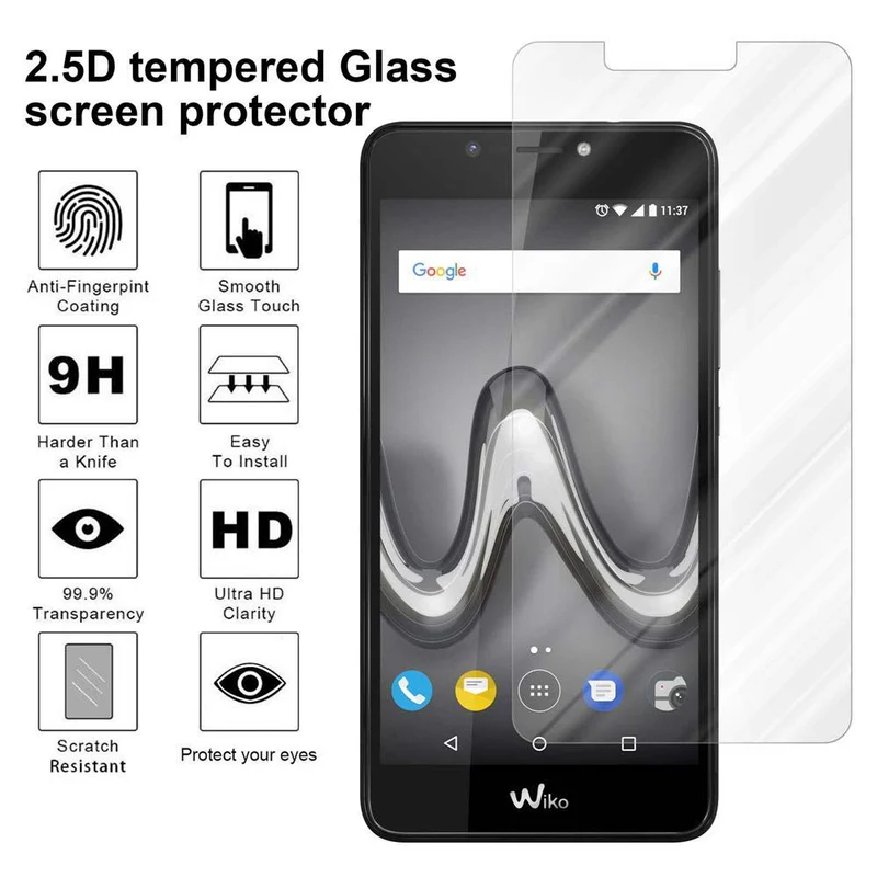 Cadorabo Panzer Folie kompatibel mit WIKO TOMMY 2 PLUS - Schutzfolie Gehärtetes (Tempered) Display-Schutzglas in 9H Härte mit 3D Touch Kompatibilität