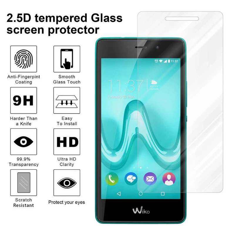 Cadorabo Panzer Folie kompatibel mit WIKO TOMMY - Schutzfolie Gehärtetes (Tempered) Display-Schutzglas in 9H Härte mit 3D Touch Kompatibilität