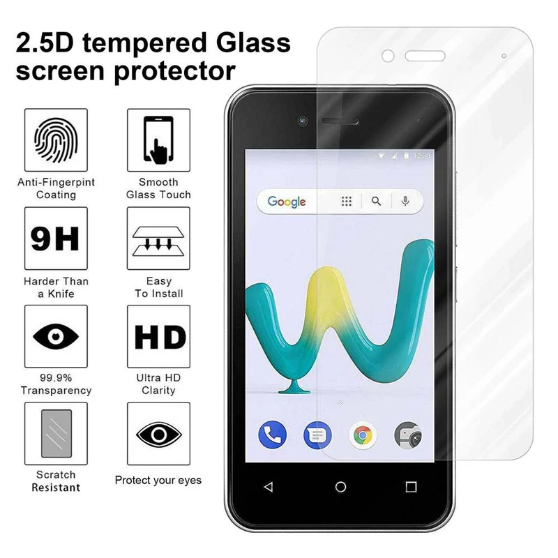 Cadorabo Panzer Folie kompatibel mit WIKO SUNNY 3 MINI - Schutzfolie Gehärtetes (Tempered) Display-Schutzglas in 9H Härte mit 3D Touch Kompatibilität
