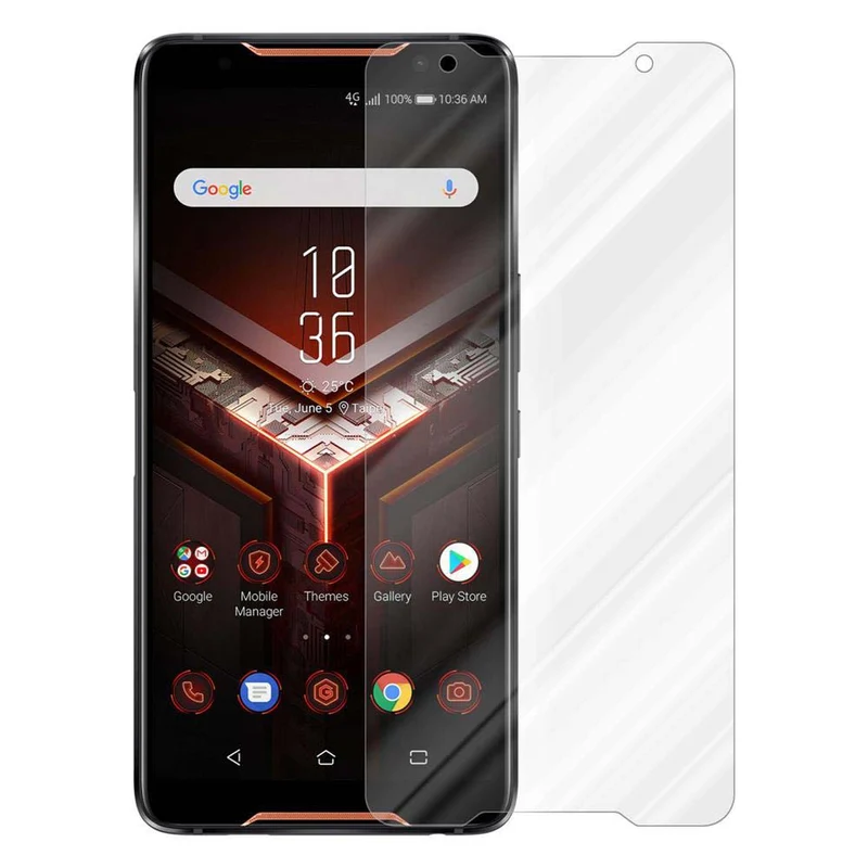 Cadorabo Panzer Folie kompatibel mit Asus ROG Phone - Schutzfolie Gehärtetes (Tempered) Display-Schutzglas in 9H Härte mit 3D Touch Kompatibilität