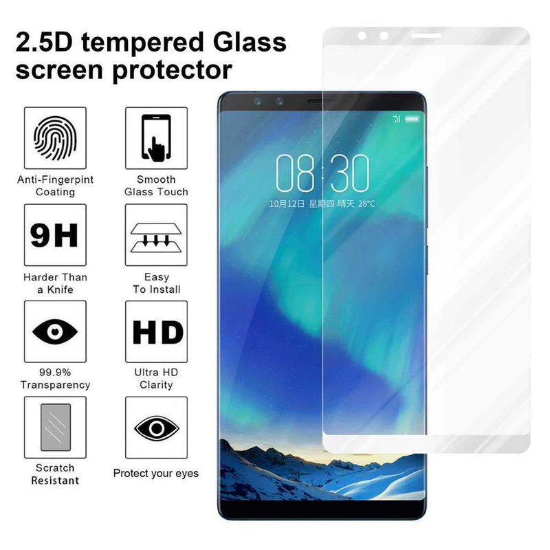 Cadorabo Vollbild Panzer Folie kompatibel mit ZTE Nubia Z17S - Schutzfolie Gehärtetes (Tempered) Display-Schutzglas in 9H Härte mit 3D Touch