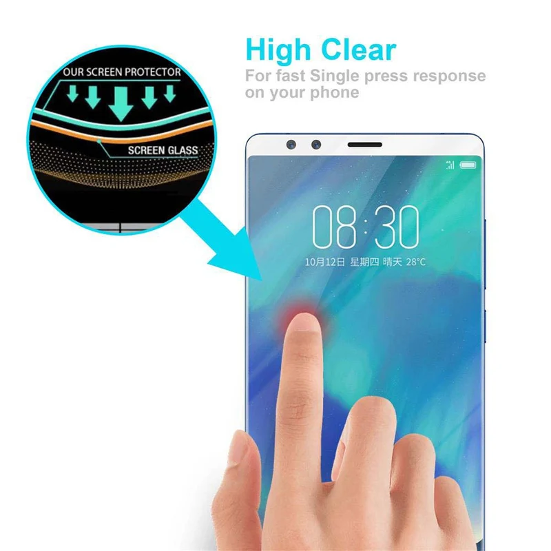 Cadorabo Vollbild Panzer Folie kompatibel mit ZTE Nubia Z17S - Schutzfolie Gehärtetes (Tempered) Display-Schutzglas in 9H Härte mit 3D Touch