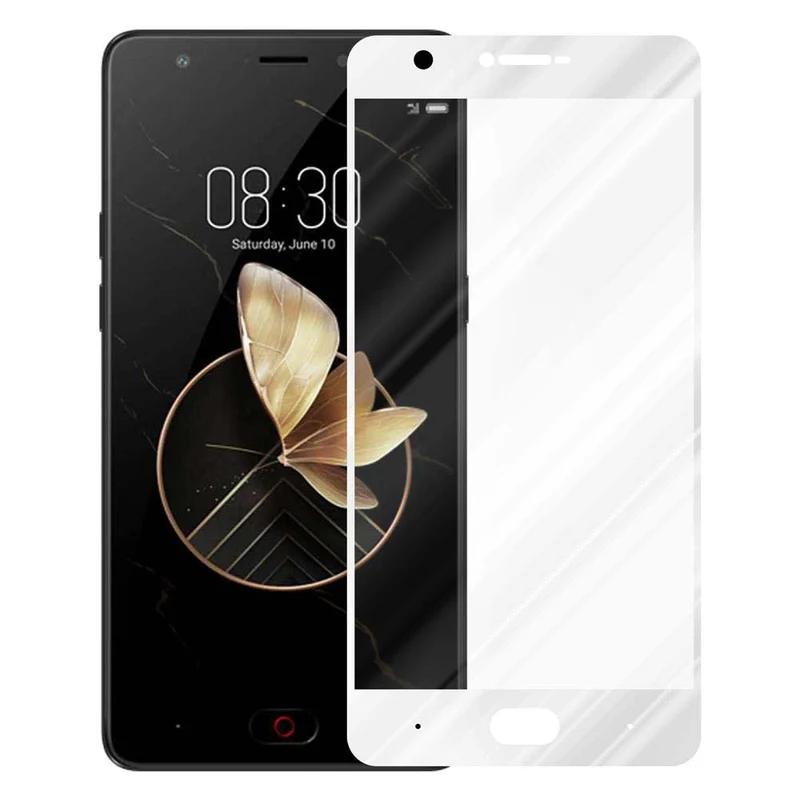 Cadorabo Vollbild Panzer Folie kompatibel mit ZTE Nubia M2 - Schutzfolie Gehärtetes (Tempered) Display-Schutzglas in 9H Härte mit 3D Touch